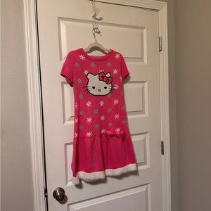 Girls Hello Kitty Pink Snowflake Dress Size 7/8